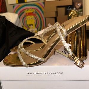 Dream Pairs Gold Strappy Women's Heels